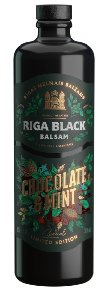 Riga Black Balsam Chocolate & mint bottle